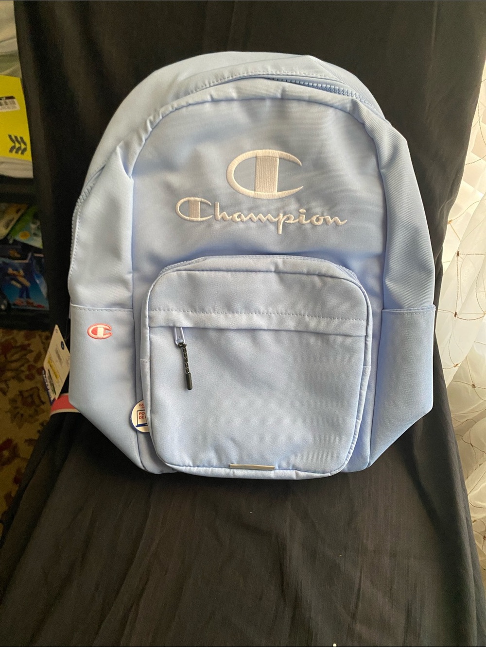 Champion Light Blue Mini Backpack with Embroidered Logo